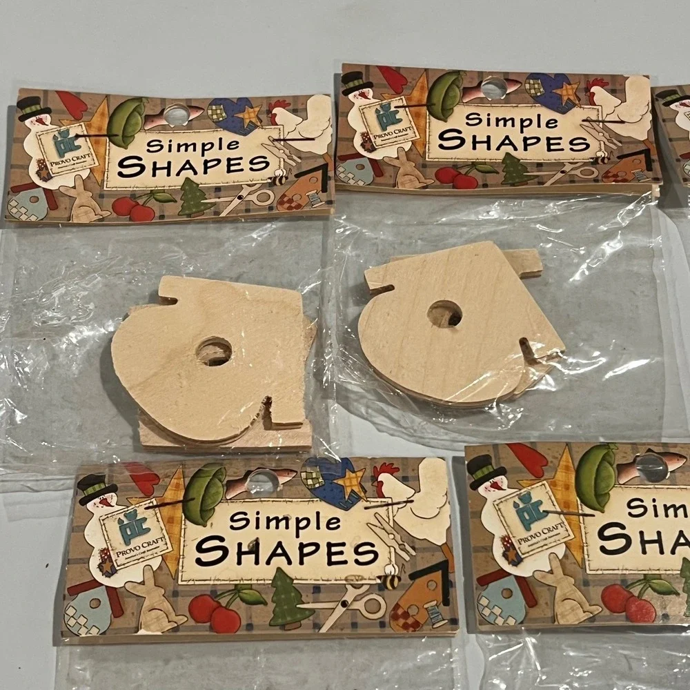 PROVO‎ CRAFT Simple SHAPES Wooden Craft Pieces Lot of 6 New Sealed